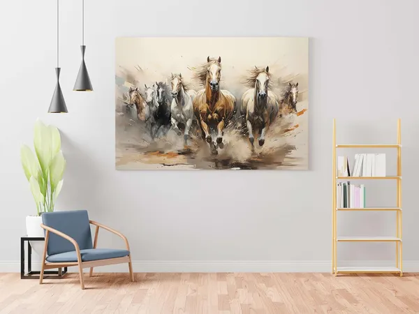Multicolour_Seven_Horse_Painting_For_Wall_Decoration_With_Frame_Canvas_Painting_For_Living_Room_Bedroom_Home_Office_&_Hotels_(34_Inch_X_22_Inch_Ch-Hs-Ldp5)