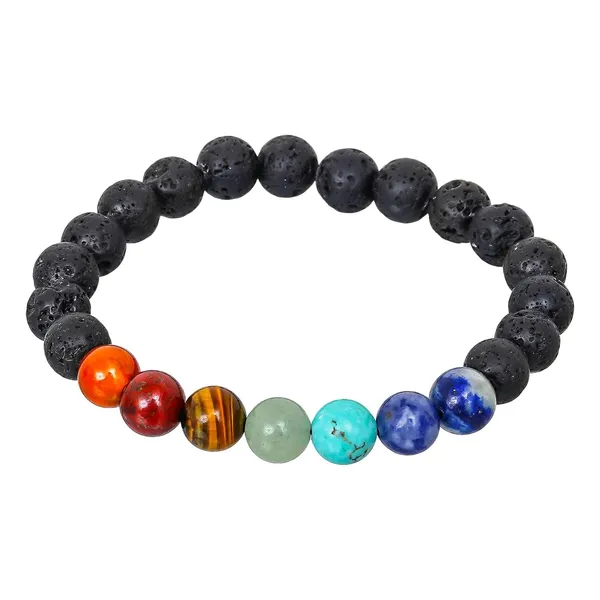 Multicolour_7_Chakra_Bracelet_For_Women_Men'S_Gifts_-_Protection_Healing_Crystal_Bracelet_-_8Mm_Gemstone_Beaded_Adjustable