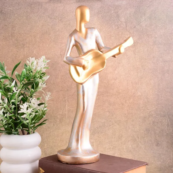 _Modern_Metal_Musician_Golden_White_Statue_Resin_Figurine_Contemporary_Art_Music_Decor_Metal_Sculpture,_Modern_Home_Decor,_Musician_Gift_-4