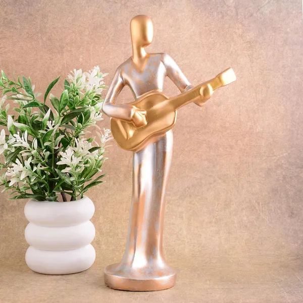 _Modern_Metal_Musician_Golden_White_Statue_Resin_Figurine_Contemporary_Art_Music_Decor_Metal_Sculpture,_Modern_Home_Decor,_Musician_Gift_-4