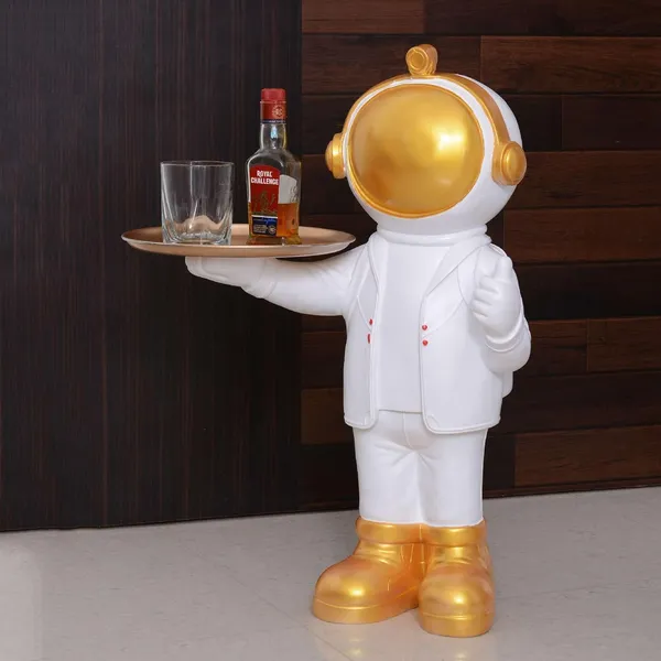 Multicolour_Astronaut_Figurine_Tray_Sculpture_Desk_Storage_Statue_Room_Decoration_Gift_White_Small|Antique_Home_Decor