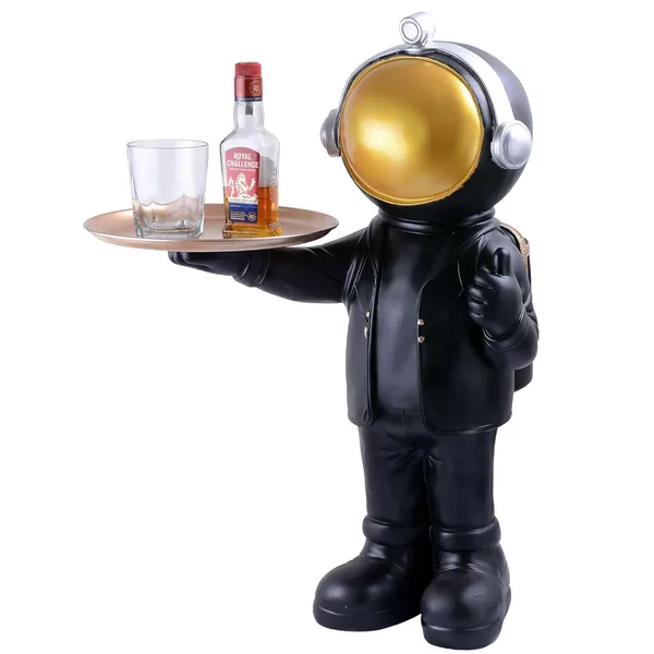 Multicolour_Astronaut_Figurine_Tray_Sculpture_Desk_Storage_Statue_Room_Decoration_Gift_Black_Small|Antique_Home_Decor