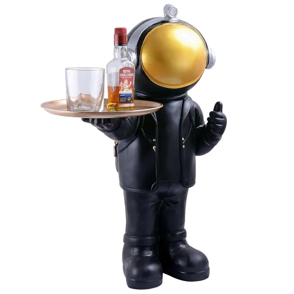 Multicolour_Astronaut_Figurine_Tray_Sculpture_Desk_Storage_Statue_Room_Decoration_Gift_Black_Small|Antique_Home_Decor