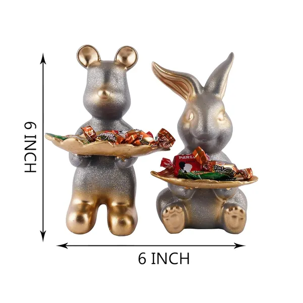 Multicolour_Set_Of_Two_Decorative_Rabbit_Showpiece_Home_Decor_Animal_Statues_For_Living_Room,_Bedroom,_Dining_Room,_Kitchen,_Bathroom,_Wedding,_Party_Dcor_(Grey)