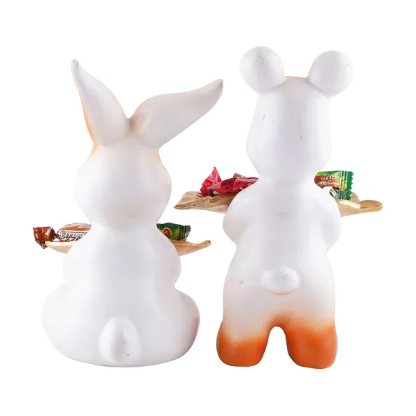 Multicolour_Set_Of_Two_Decorative_Rabbit_Showpiece_Home_Decor_Animal_Statues_For_Living_Room,_Bedroom,_Dining_Room,_Kitchen,_Bathroom,_Wedding,_Party_Dcor