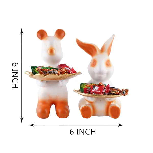 Multicolour_Set_Of_Two_Decorative_Rabbit_Showpiece_Home_Decor_Animal_Statues_For_Living_Room,_Bedroom,_Dining_Room,_Kitchen,_Bathroom,_Wedding,_Party_Dcor