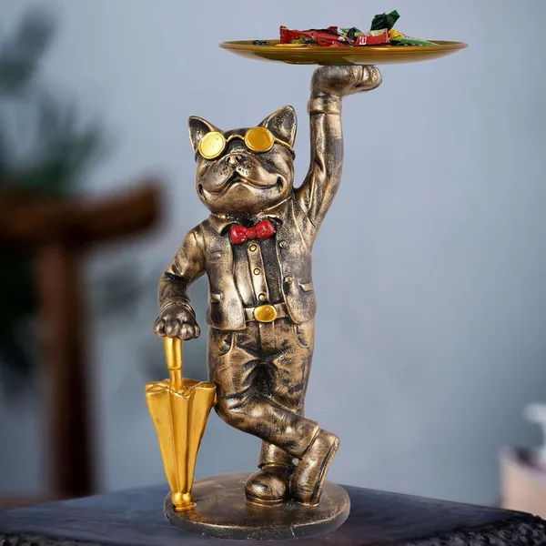Multicolour_Cool_Dog_Showpiece_With_Plate_For_Home_Dcor_Item_|_Kitchen,Bedroom,Office,Dinning_Table_Decorative_Item