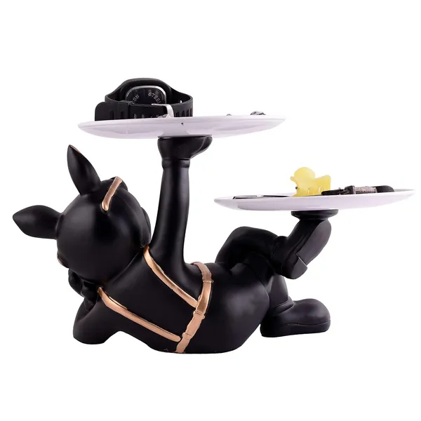 Multicolour_Cool_Dog_Showpiece_With_Plate_For_Home_Dcor_Item_|_Kitchen,Bedroom,Office,Dinning_Table_Decorative_Item
