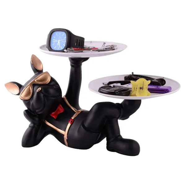 Multicolour_Cool_Dog_Showpiece_With_Plate_For_Home_Dcor_Item_|_Kitchen,Bedroom,Office,Dinning_Table_Decorative_Item