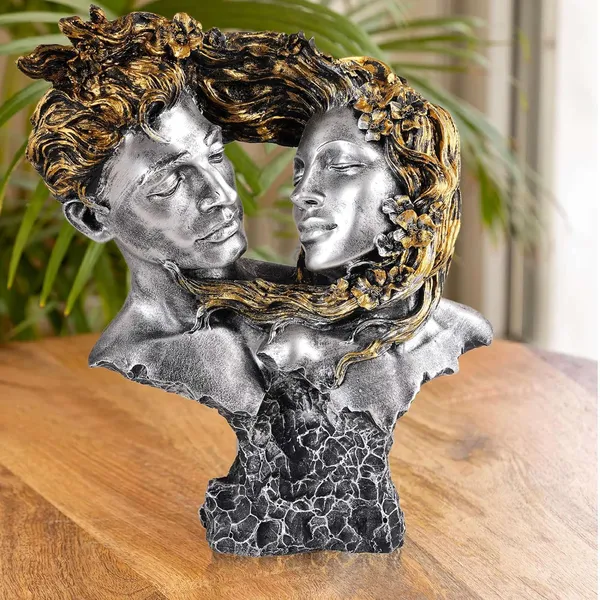Multicolour_Love_Couple_Face_Statue_Silver_And_Golden_Showpiece_For_Home_Decor_Valentine_Day_Gift_|_Resin_Decorative_Showpiece_Showpiece
