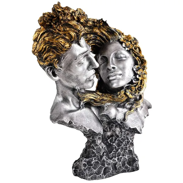 Multicolour_Love_Couple_Face_Statue_Silver_And_Golden_Showpiece_For_Home_Decor_Valentine_Day_Gift_|_Resin_Decorative_Showpiece_Showpiece