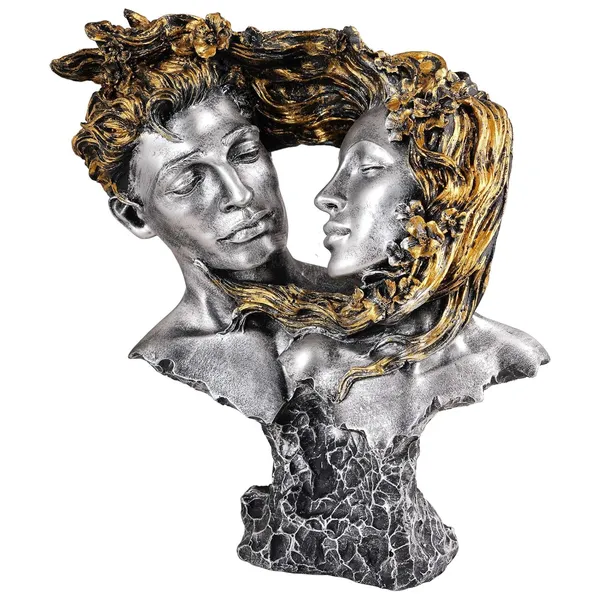 Multicolour_Love_Couple_Face_Statue_Silver_And_Golden_Showpiece_For_Home_Decor_Valentine_Day_Gift_|_Resin_Decorative_Showpiece_Showpiece