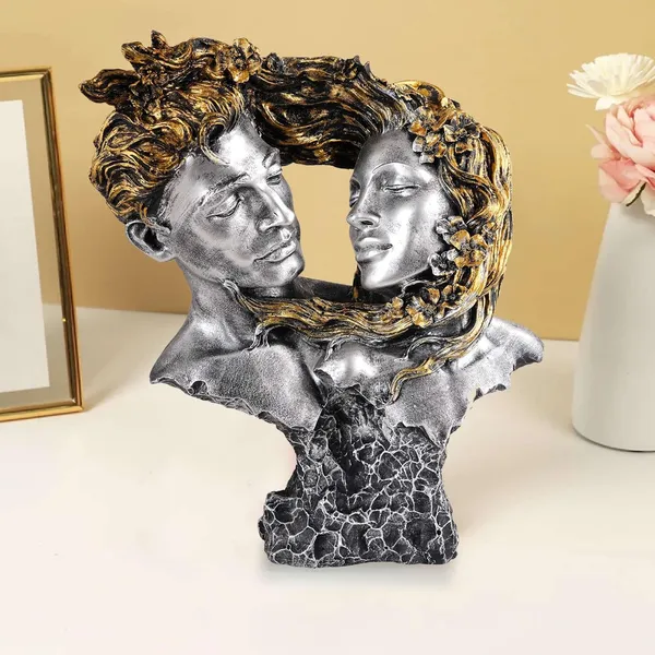 Multicolour_Love_Couple_Face_Statue_Silver_And_Golden_Showpiece_For_Home_Decor_Valentine_Day_Gift_|_Resin_Decorative_Showpiece_Showpiece