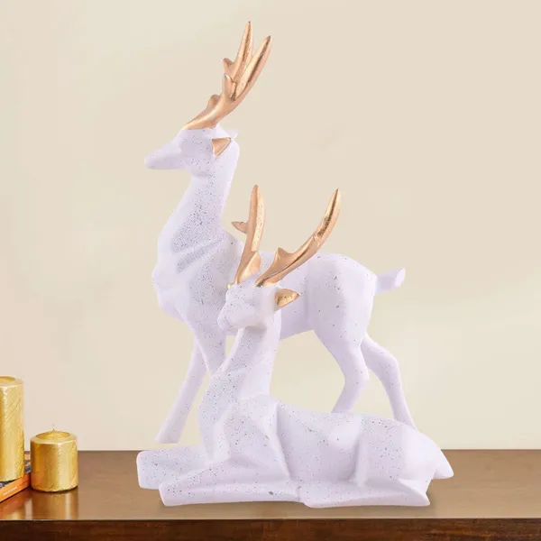 Multicolour_Resin_Deer_Head_Showpiece_Animal_Figurine_For_Table_Top_Good_Luck_Vaastu_Statue