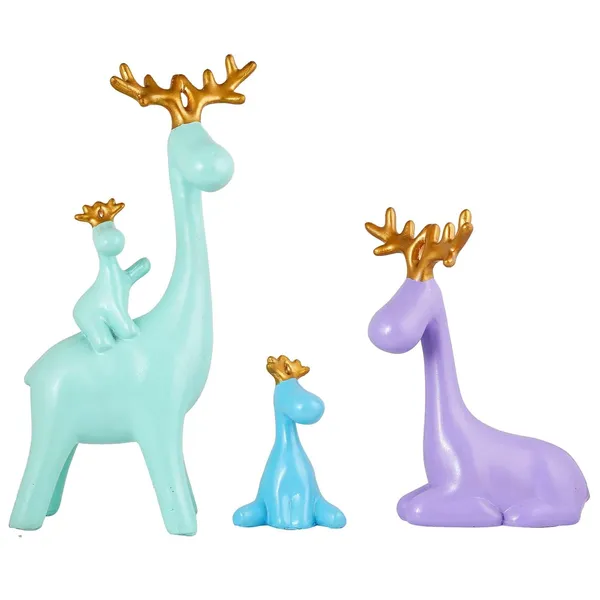 Multicolour_Deer_Family_Showpiece_For_Home_Decor_Showpiece_|_Reindeer_Family_Statue_For_Home_Decor_(Set_Of_3)