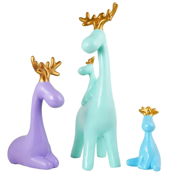 Multicolour_Deer_Family_Showpiece_For_Home_Decor_Showpiece_|_Reindeer_Family_Statue_For_Home_Decor_(Set_Of_3)