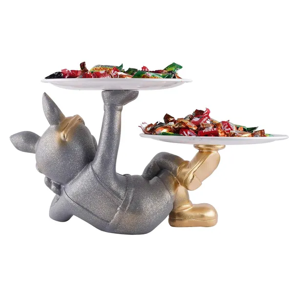 Multicolour_Decoration_Dog_Serving_Tray_With_Handle,_Dishes_&_Plate_Holder_For_Kitchen,Bedroom,Office,Dinning_Table_Decorative_Showpiece_Item