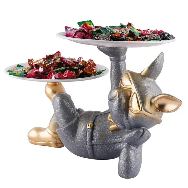 Multicolour_Decoration_Dog_Serving_Tray_With_Handle,_Dishes_&_Plate_Holder_For_Kitchen,Bedroom,Office,Dinning_Table_Decorative_Showpiece_Item