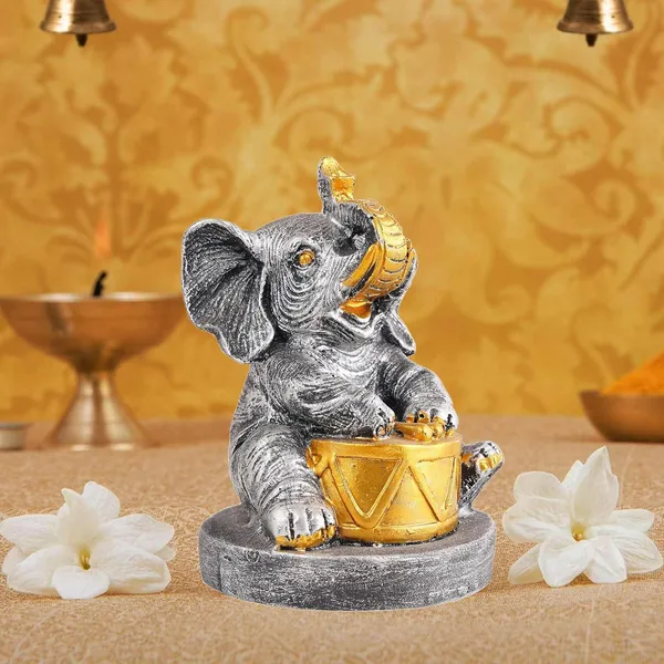 Multicolour_Resin_Elephant_Playing_Musical_Instrument_Showpiece_For_Home_Dcor_Living_Room_Bedroom_Table_Top