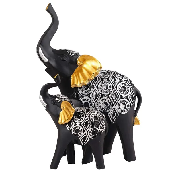 Polyresin_Elephant_Showpiece_Statue_and_Artifacts_for_Home_Decor,_Living_Room,_Table_Decoration_for_Gifting,_Interiors_and_Diwali_Decoration_Black_Golden_(Set_of_2)