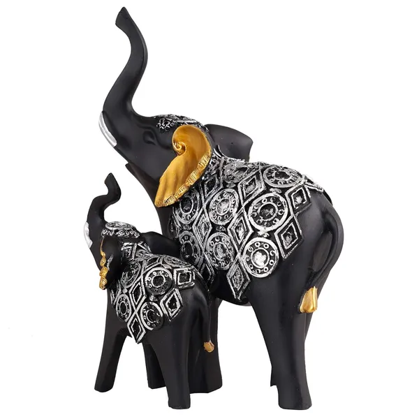Polyresin_Elephant_Showpiece_Statue_and_Artifacts_for_Home_Decor,_Living_Room,_Table_Decoration_for_Gifting,_Interiors_and_Diwali_Decoration_Black_Golden_(Set_of_2)