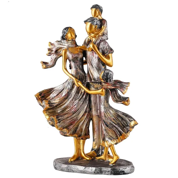 Multicolour_Mother_And_Father_With_Child_Complete_Faimily_Love_Golden_White_Statue_Showpiece_For_Home_Decor_And_Gifting