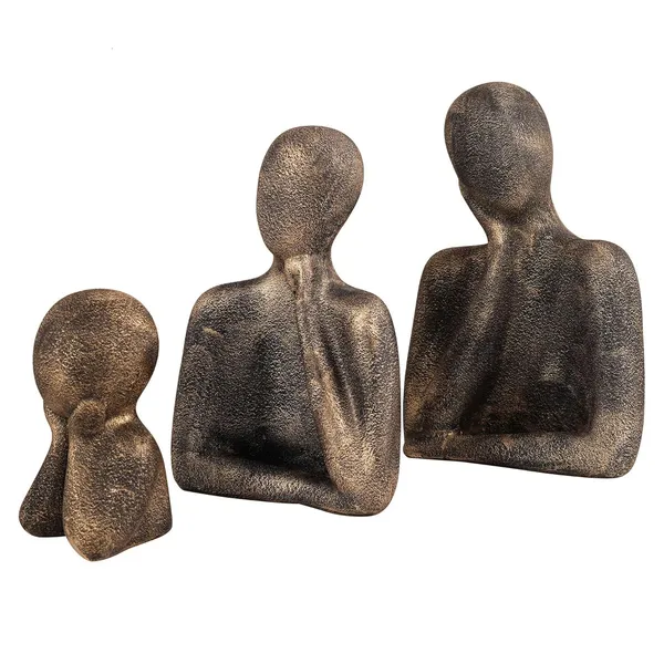 Multicolour_Family_Of_Three_Ornaments_Abstract_Home_Souvenirs_Statues_Decoration_For_Home_Character_Brown