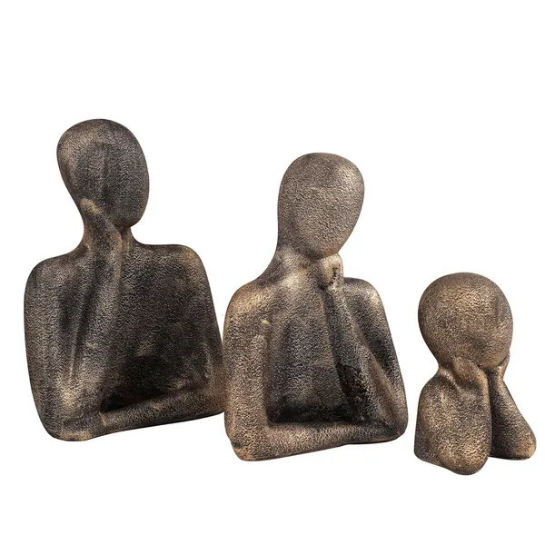 Multicolour_Family_Of_Three_Ornaments_Abstract_Home_Souvenirs_Statues_Decoration_For_Home_Character_Brown