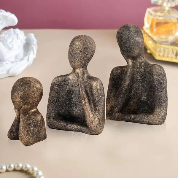 Multicolour_Family_Of_Three_Ornaments_Abstract_Home_Souvenirs_Statues_Decoration_For_Home_Character_Brown
