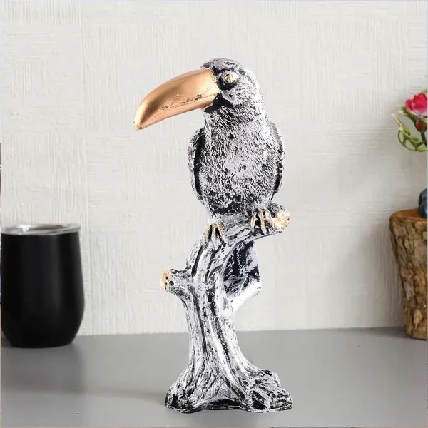 Multicolour_Decorative_Silver_Resin_Parrot_Showpiece_For_Home_Decor,_Living_Room,_Table_Decoration_For_Gifting