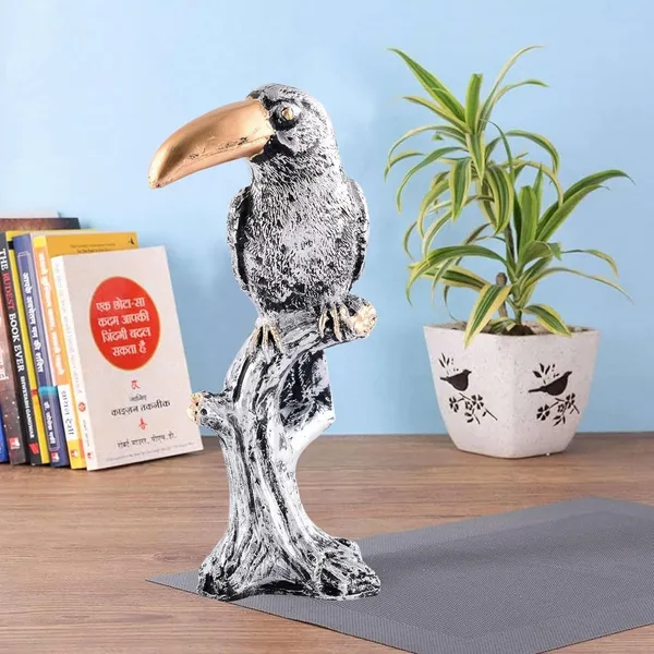 Multicolour_Decorative_Silver_Resin_Parrot_Showpiece_For_Home_Decor,_Living_Room,_Table_Decoration_For_Gifting