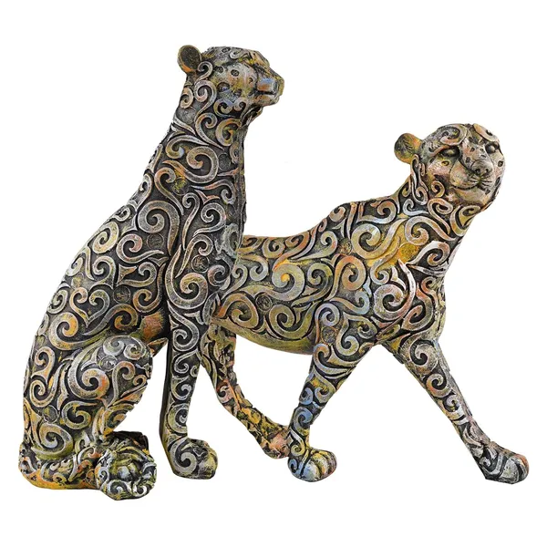 Multicolour_Panther_Animal_Showpiece_Antique_Sculpture_For_Home_Decor_Showpiece_Figurine_(Set_Of_2)