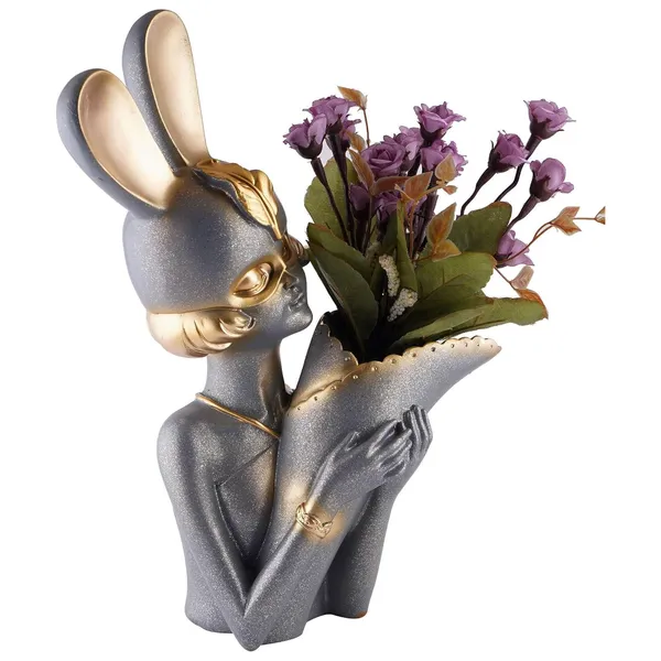 Decorative_Flower_Vases_showpiece_for_Living_Room,_Bedroom,_Kitchen,_Dining_Room,_Office_Decoration_Home_Decor_14_Inch_(Grey)