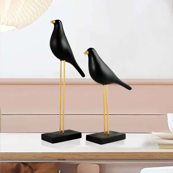 Multicolour_Sparrow_Bird_Home_Decor_Showpiece_On_Iron_Stand