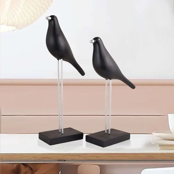 Multicolour_Sparrow_Bird_Home_Decor_Showpiece_On_Iron_Stand