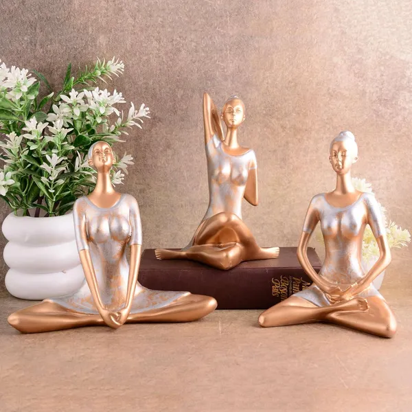 Suitable_for_Home_Decor_Yoga_Posture_Lady_Statue_Idol_for_Home_Yoga_Statue_Three_Pair_Admirable_Piece_of_Gift_(Golden)_-_13