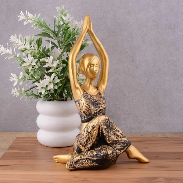 Suitable_for_Home_Decor_Yoga_Posture_Lady_Statue_Idol_for_Home_Yoga_Statue_Three_Pair_Admirable_Piece_of_Gift_(Golden)_-_20