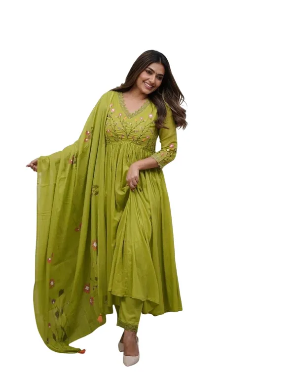 Black_Cotton_Embroidery_Straight_Kurti_Pant_With_Dupatta_Set_For_Women