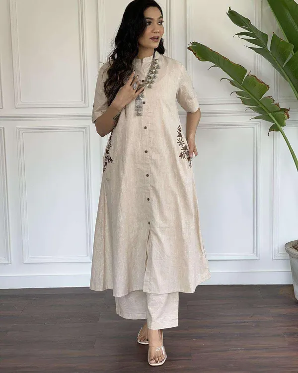 Black_Cotton_Embroidery_Straight_Kurti_Pant_With_Dupatta_Set_For_Women