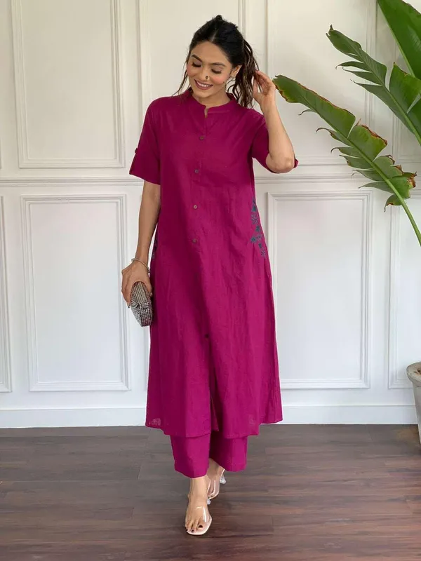 Black_Cotton_Embroidery_Straight_Kurti_Pant_With_Dupatta_Set_For_Women