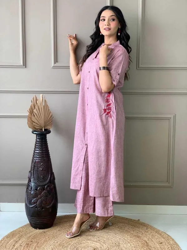 Black_Cotton_Embroidery_Straight_Kurti_Pant_With_Dupatta_Set_For_Women