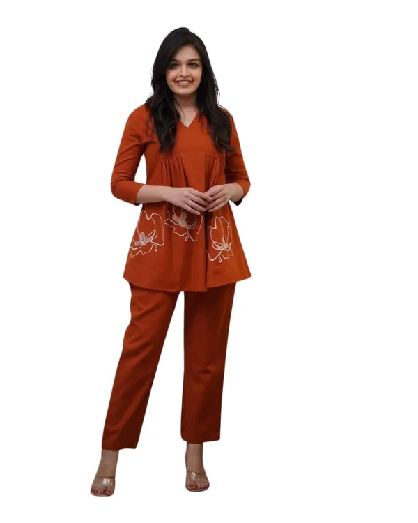 Black_Cotton_Embroidery_Straight_Kurti_Pant_With_Dupatta_Set_For_Women