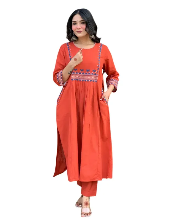 Black_Cotton_Embroidery_Straight_Kurti_Pant_With_Dupatta_Set_For_Women