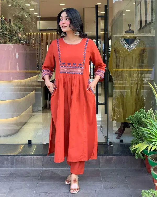 Black_Cotton_Embroidery_Straight_Kurti_Pant_With_Dupatta_Set_For_Women