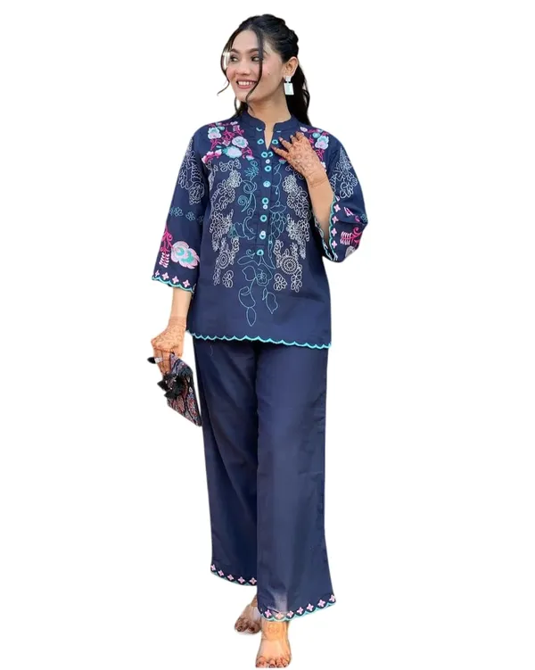 Black_Cotton_Embroidery_Straight_Kurti_Pant_With_Dupatta_Set_For_Women