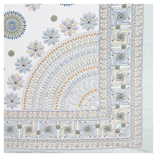 Kathakashida_green_elegant_thread_print_double_king_size_bedsheet_(90"X108")_with_2_pillow_covers_(17"X27")_By_Sabhinjo