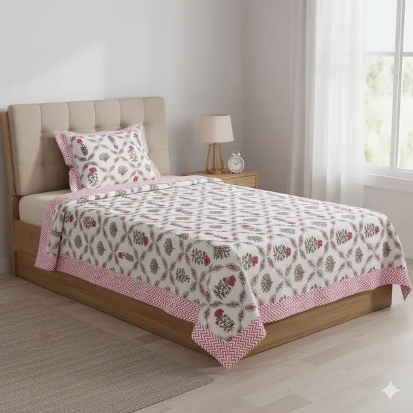 Ananta_Pink_Cotton_Premium_&_Elegant_Printed_Single_Dohar_(_60"_X_90"_)By_Sabhinjo