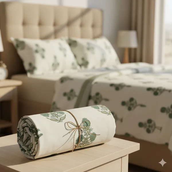 Ananta_Green_Cotton_Premium_&_Elegant_Printed_Double_Rajai_(_90"_X_108"_)By_Sabhinjo