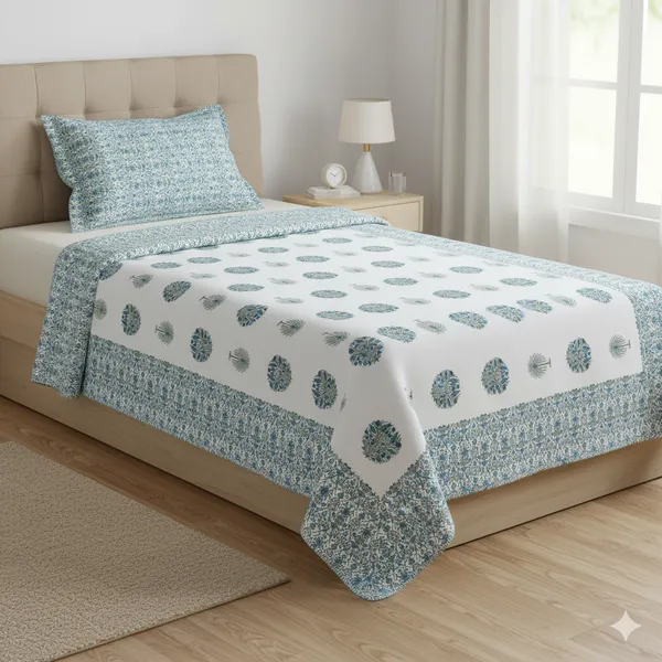 Ananta_Blue_Cotton_Premium_&_Elegant_Printed_Single_Dohar_(_60"_X_90"_)By_Sabhinjo