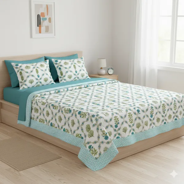 Ananta_Green_Cotton_Premium_&_Elegant_Printed_Double_Dohar_(_90"_X_108"_)By_Sabhinjo